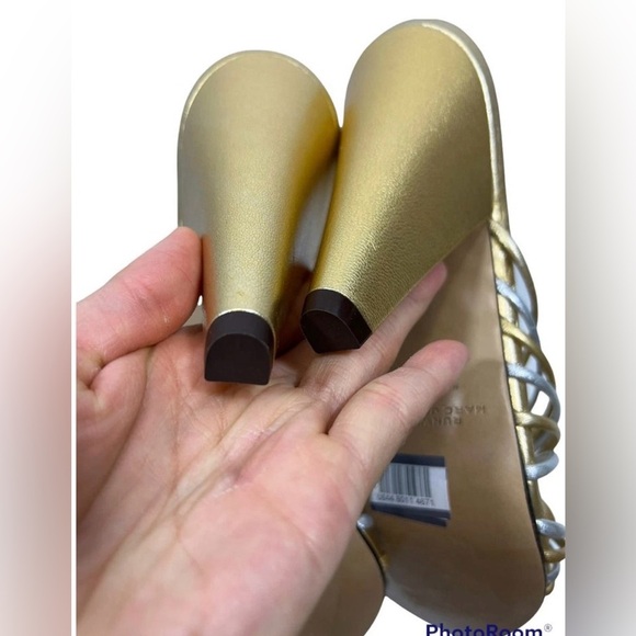 MARC JACOBS RUNWAY Fifty Four Mule Metallic Sandal Heels - Picture 4 of 11